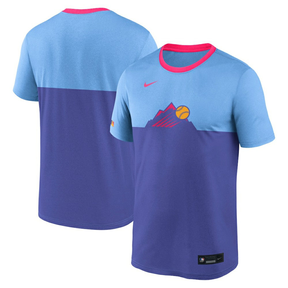 Colorado Rockies Authentic Collection City Connect Velocity Dri-FIT T-Shirt - Light Blue | Nike