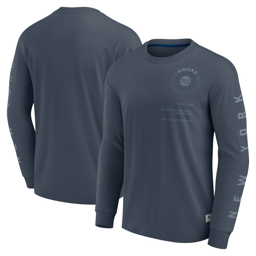 New York Knicks Elements Future Ground Tonal Info Long Sleeve T-Shirt - Blue | Fanatics outlet