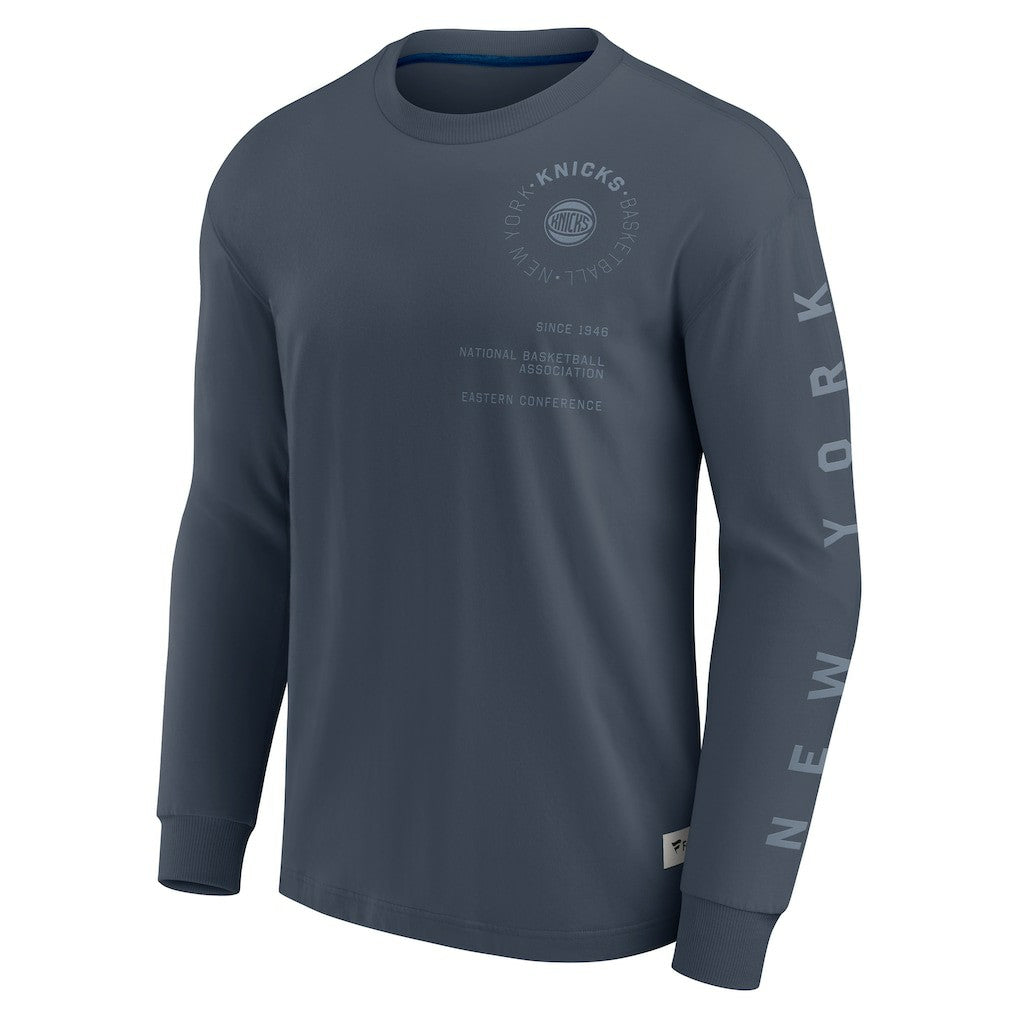 New York Knicks Elements Future Ground Tonal Info Long Sleeve T-Shirt - Blue | Fanatics outlet