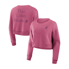 Los Angeles Lakers Women's Studio Tri-Blend Cropped Pullover Sweatshirt - Pink | Fanatics discount