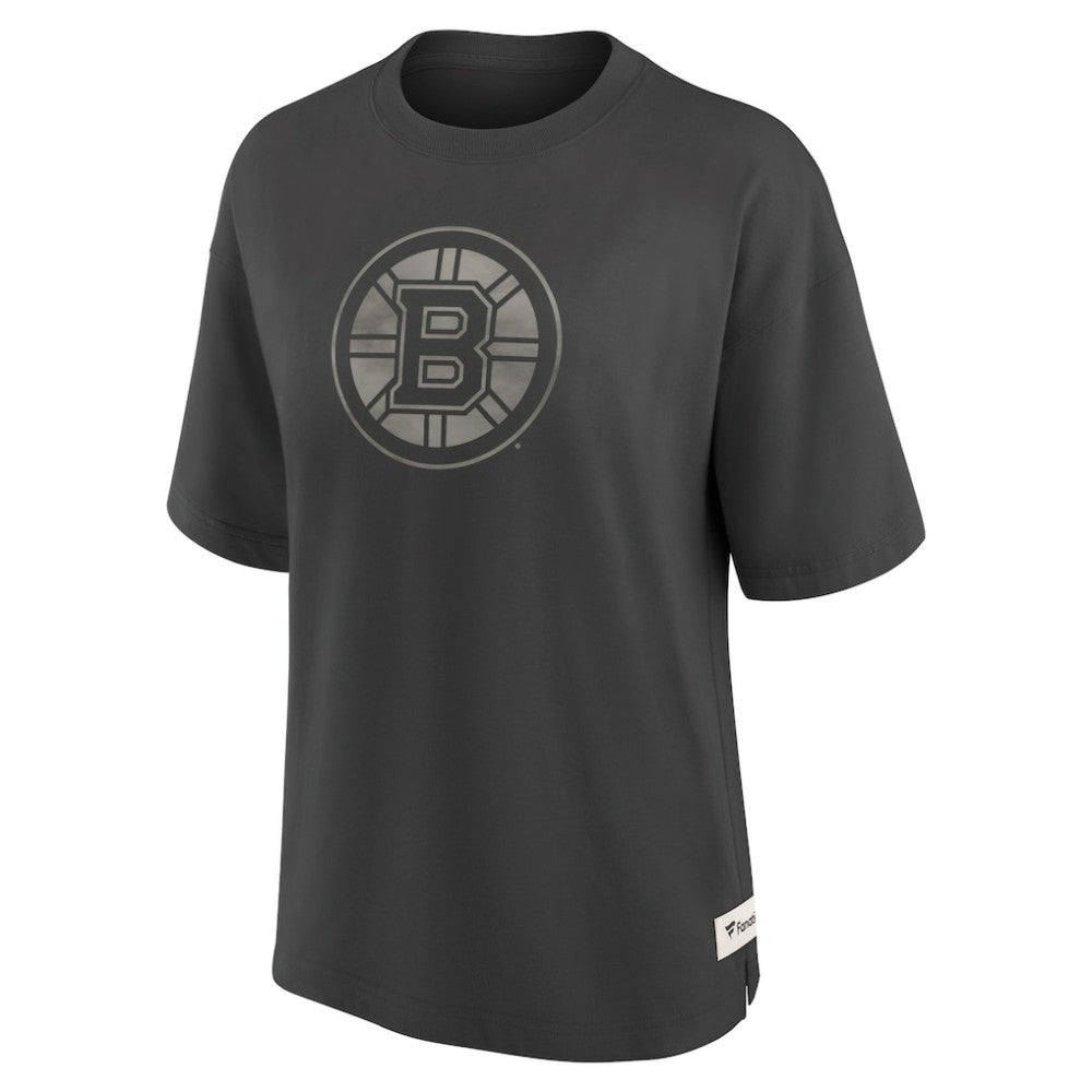 Boston Bruins Fanatics Women's Oversized Elements Raw Edge Future Ground T-Shirt