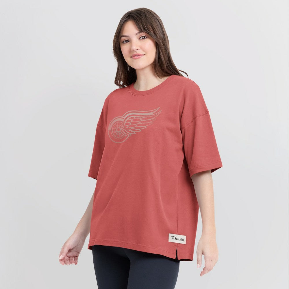 Detroit Red Wings Fanatics Women's Oversized Elements Raw Edge Future Ground T-Shirt