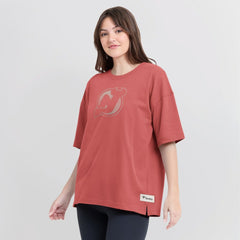 New Jersey Devils Fanatics Women's Oversized Elements Raw Edge Future Ground T-Shirt