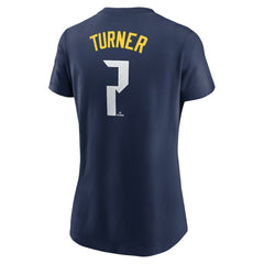 Trea Turner Philadelphia Phillies Women's 2024 City Connect Fuse Player Name & Number T-Shirt - Royal | Nike