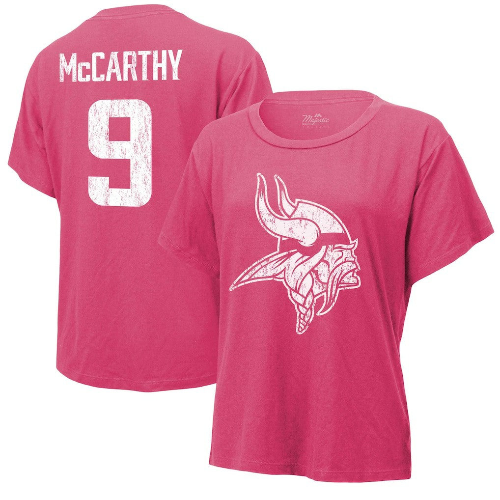 NFL Minnesota Vikings J.J. McCarthy  Majestic Threads Women's Name & Number T-Shirt