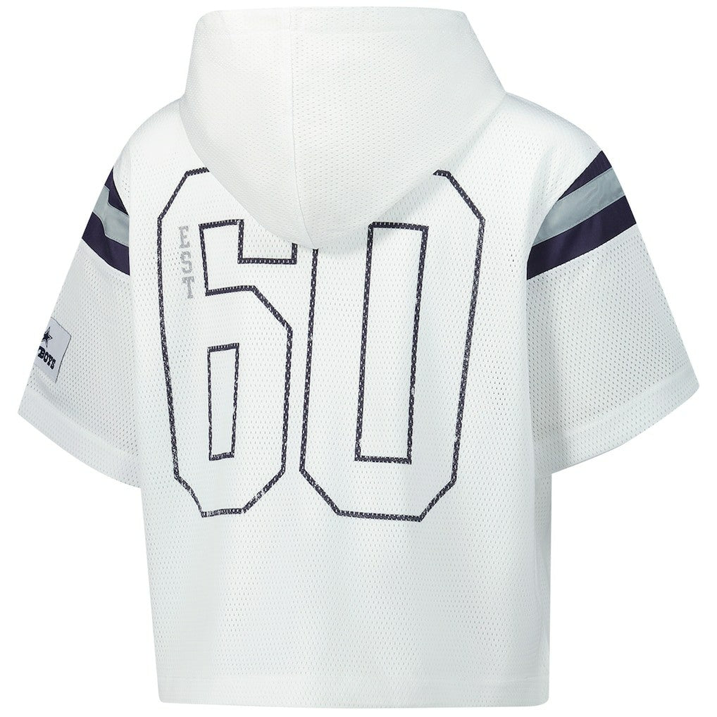 NFL Dallas Cowboys The Wild Collective Women's Mesh Short Sleeve Hoodie T-Shirt