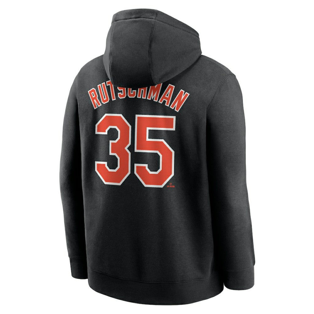 Adley Rutschman Baltimore Orioles Player Name & Number Club Pullover Hoodie - Black | Nike