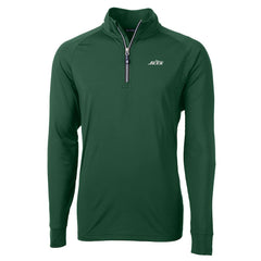 NFL New York Jets Cutter & Buck Primary Logo Adapt Eco Knit Stretch Recycled Quarter-Zip Top