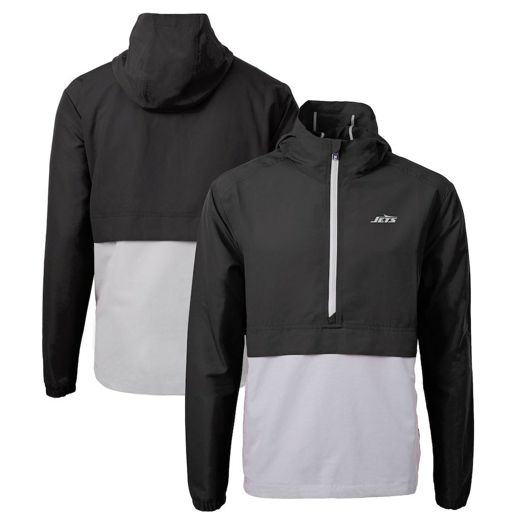 NFL New York Jets Cutter & Buck Monochromatic Logo Charter Eco Recycled Half-Zip Anorak Jacket