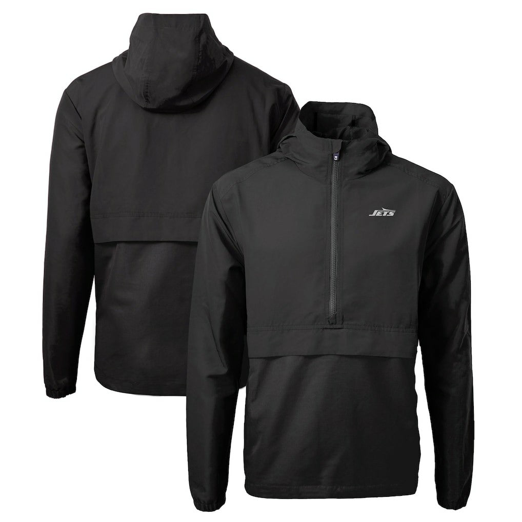 NFL New York Jets Cutter & Buck Monochromatic Logo Charter Eco Recycled Half-Zip Anorak Jacket