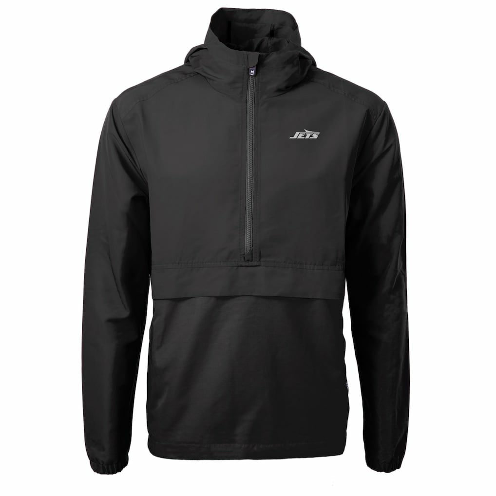 NFL New York Jets Cutter & Buck Monochromatic Logo Charter Eco Recycled Half-Zip Anorak Jacket