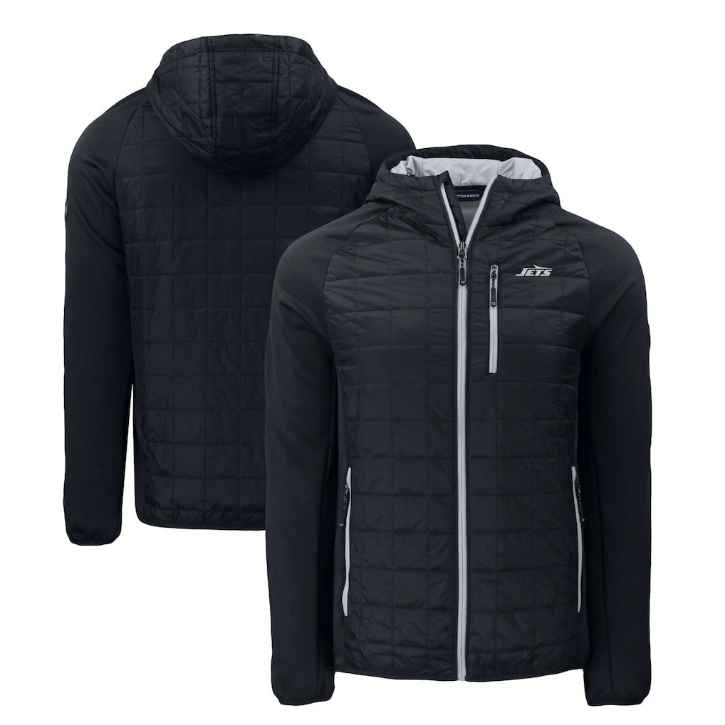 NFL New York Jets Cutter & Buck Monochromatic Logo Rainier PrimaLoft Eco Full-Zip Hybrid Jacket