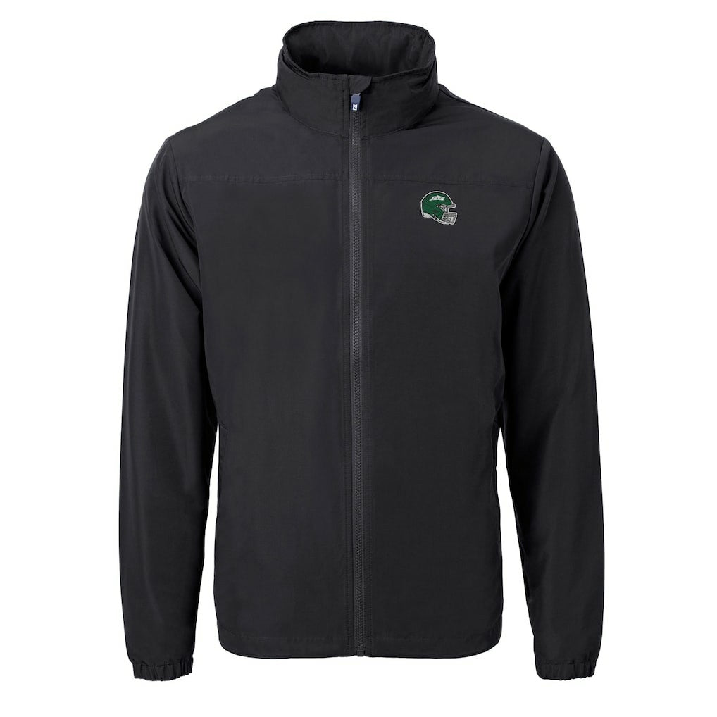 NFL New York Jets Cutter & Buck Big & Tall Helmet Charter Eco Knit Recycled Full-Zip Jacket