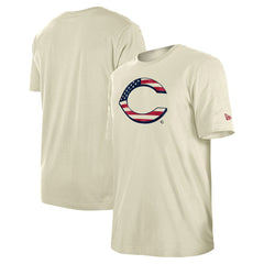 Cincinnati Reds Americana Flag Fill T-Shirt - Cream | New Era