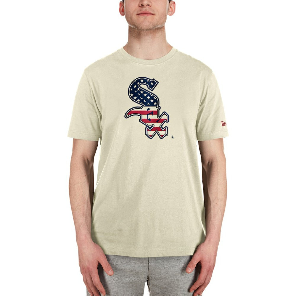 Chicago White Sox Americana Flag Fill T-Shirt - Cream | New Era