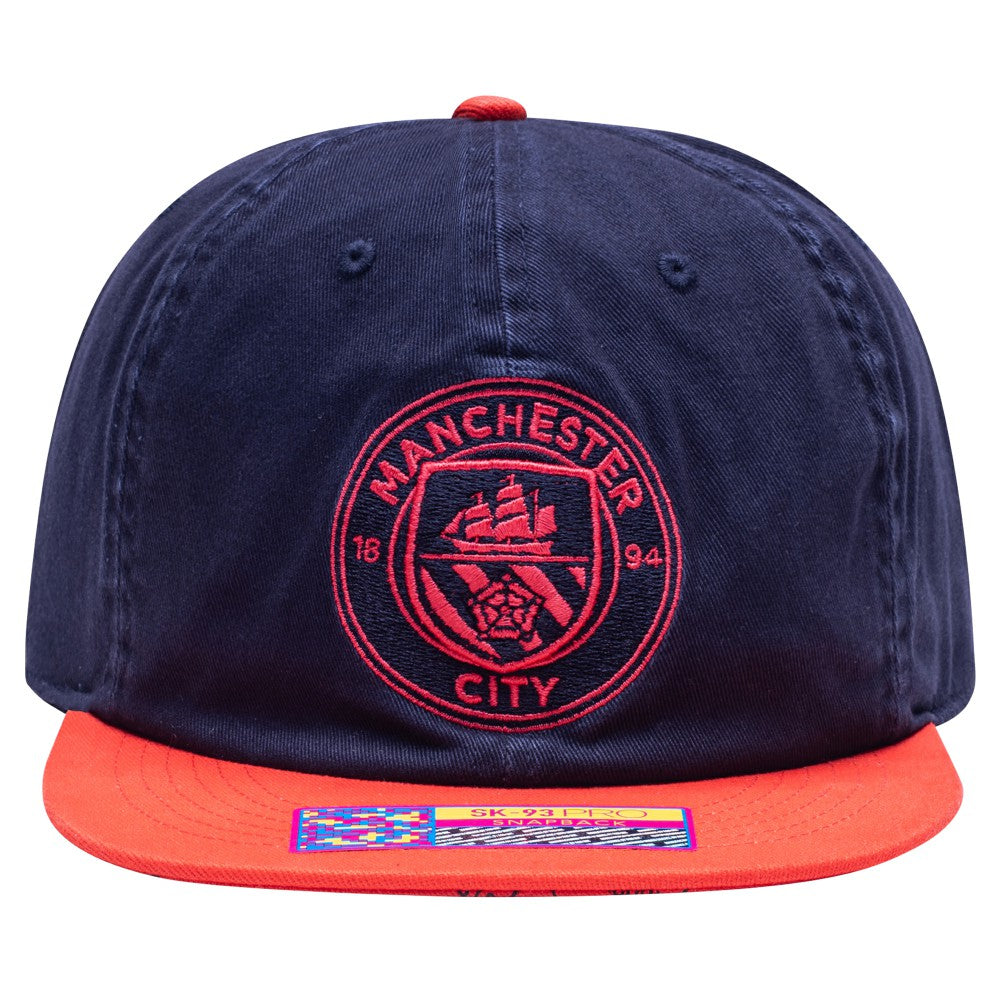 Manchester City Fan Ink Wander Snapback Hat / Soccer Online