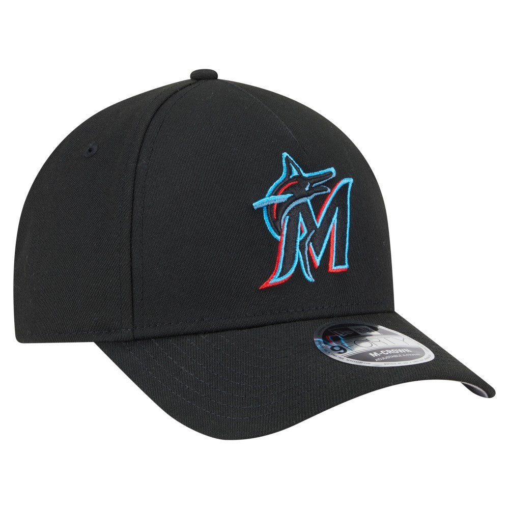 Miami Marlins 9FORTY M-Crown Adjustable Hat - Black | New Era