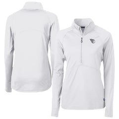 Cleveland Guardians Cutter & Buck Women's Adapt Eco Knit Stretch Recycled Half-Zip DryTec Top - White