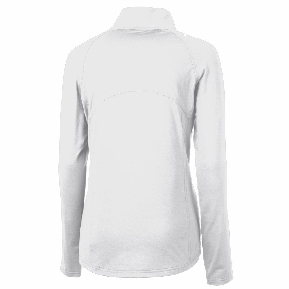 Cleveland Guardians Cutter & Buck Women's Adapt Eco Knit Stretch Recycled Half-Zip DryTec Top - White