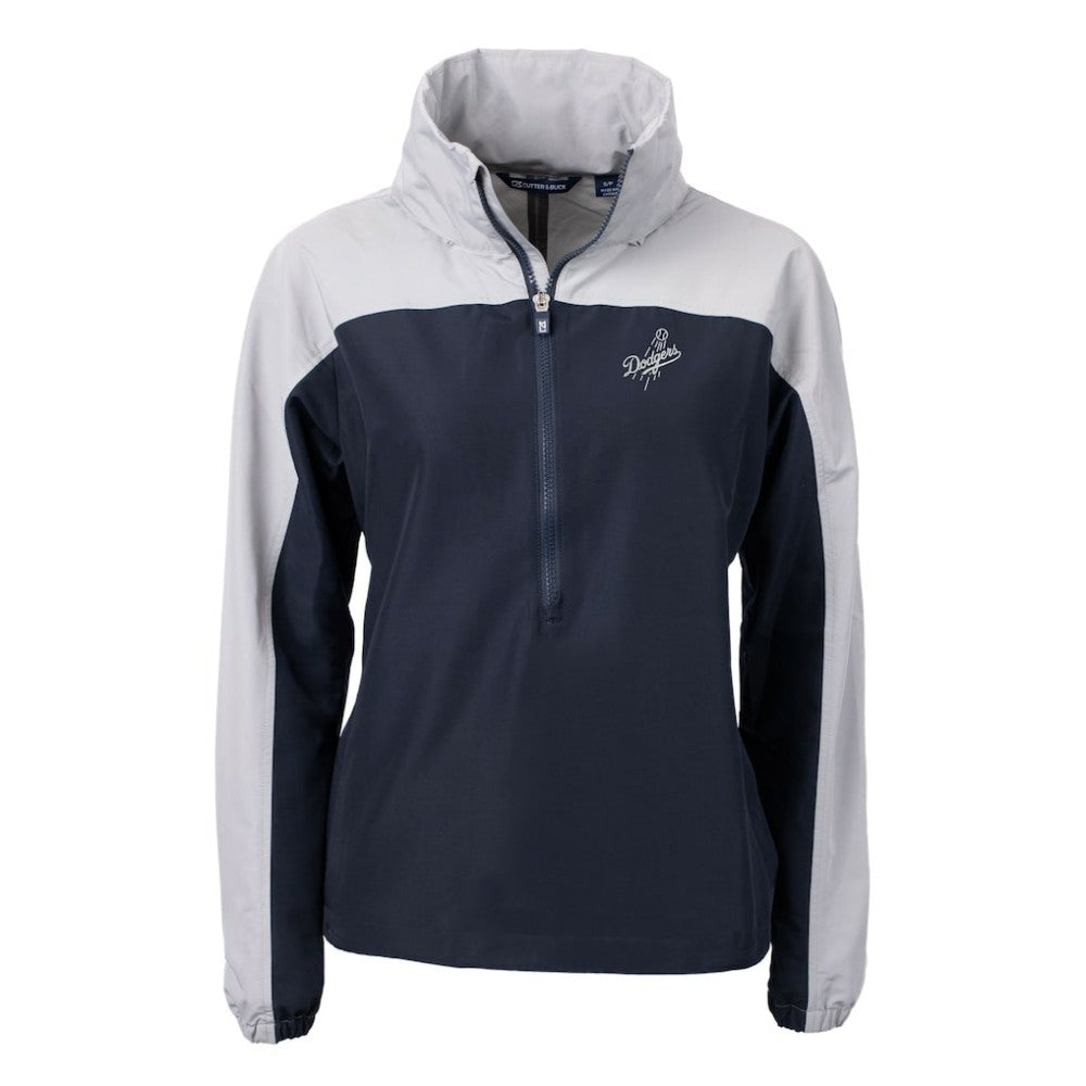Los Angeles Dodgers Cutter & Buck Women's Charter Eco Recycled Half-Zip Anorak Jacket - Navy/Gray