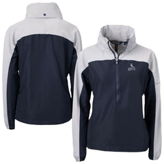 St. Louis Cardinals Cutter & Buck Women's Charter Eco Recycled Half-Zip Anorak Jacket - Navy/Gray