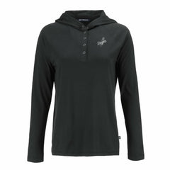 Los Angeles Dodgers Cutter & Buck Women's Coastline Epic Comfort Eco Recycled Raglan Long Sleeve Hoodie T-Shirt - Black