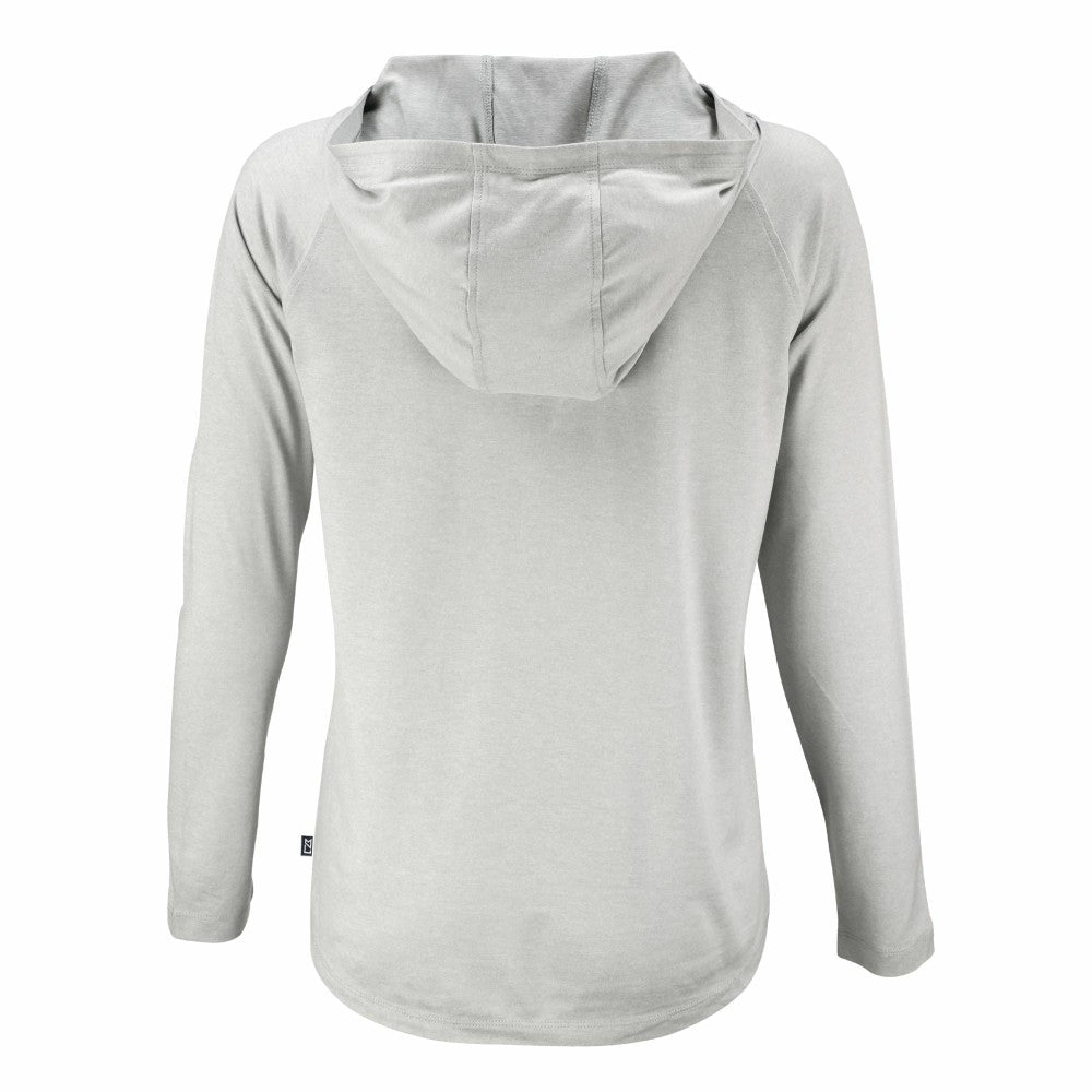 Minnesota Twins Cutter & Buck Women's Coastline Epic Comfort Eco Recycled Raglan Long Sleeve Hoodie T-Shirt - Gray