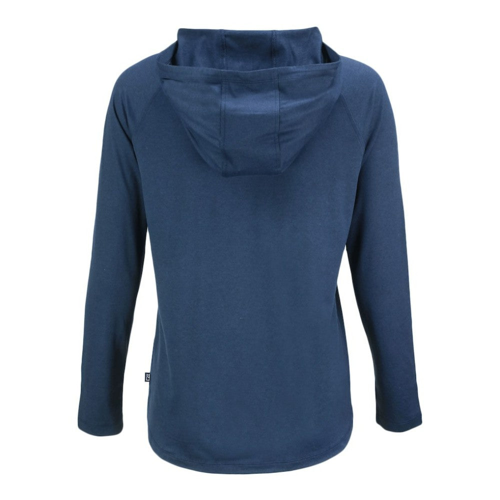 Detroit Tigers Cutter & Buck Women's Coastline Epic Comfort Eco Recycled Raglan Long Sleeve Hoodie T-Shirt - Navy