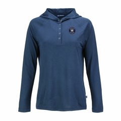 Houston Astros Cutter & Buck Women's Coastline Epic Comfort Eco Recycled Raglan Long Sleeve Hoodie T-Shirt - Navy