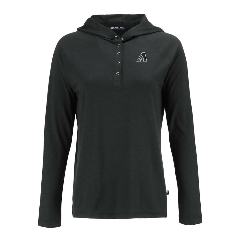 Arizona Diamondbacks Cutter & Buck Women's Coastline Epic Comfort Eco Recycled Raglan Long Sleeve Hoodie T-Shirt - Black