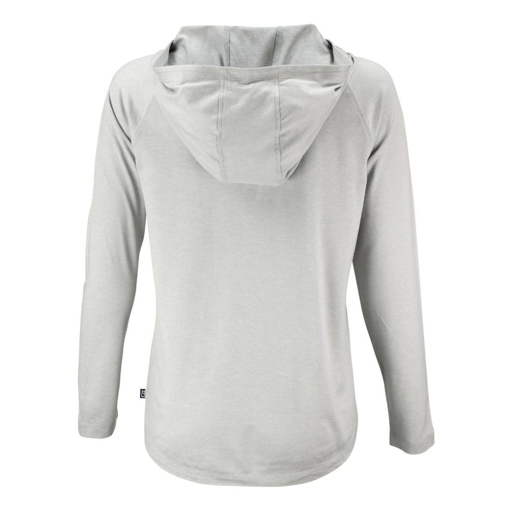 Atlanta Braves Cutter & Buck Women's Coastline Epic Comfort Eco Recycled Raglan Long Sleeve Hoodie T-Shirt - Gray