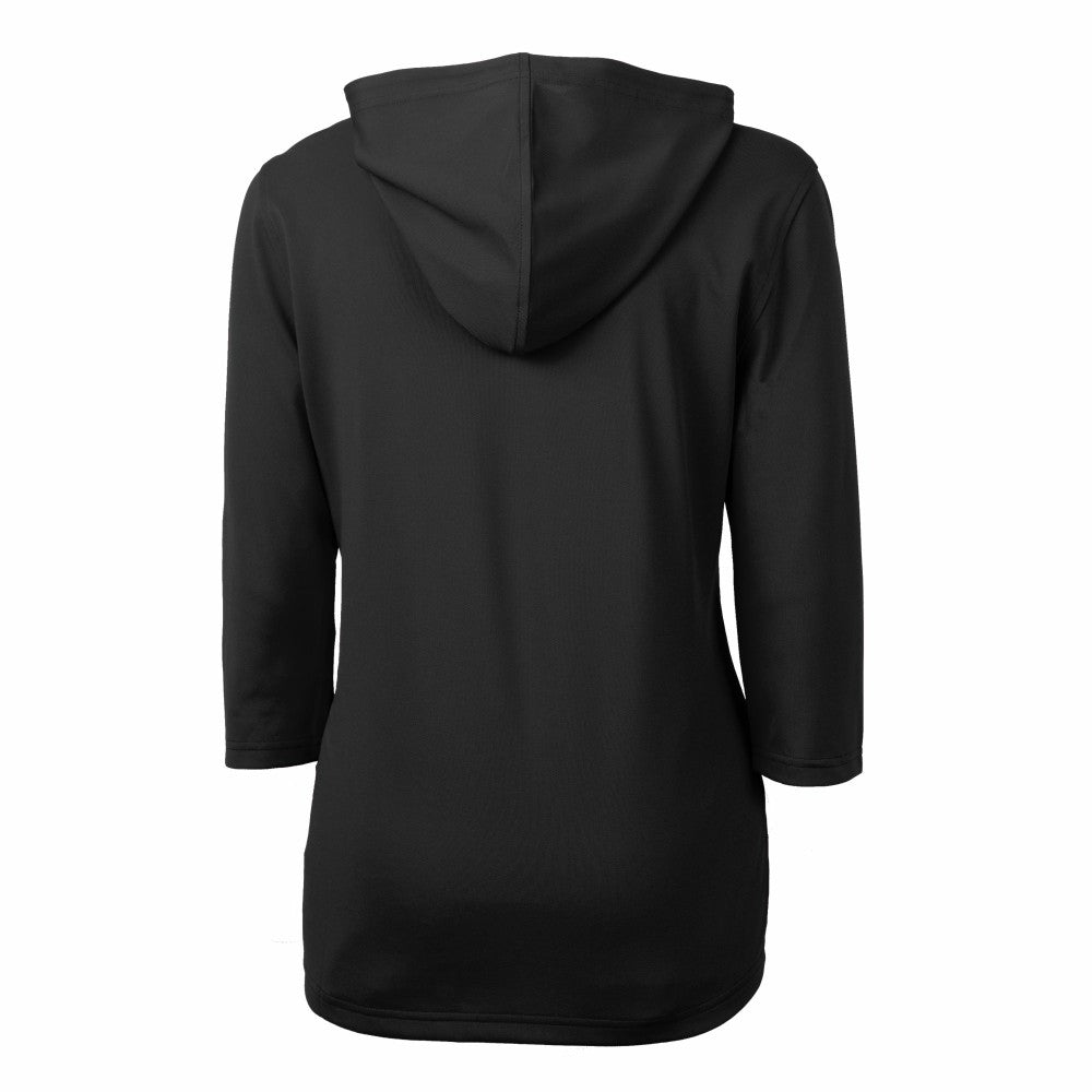 Kansas City Royals Cutter & Buck Women's Virtue Eco Pique Half-Zip 3/4 Sleeve Pullover Hoodie - Black