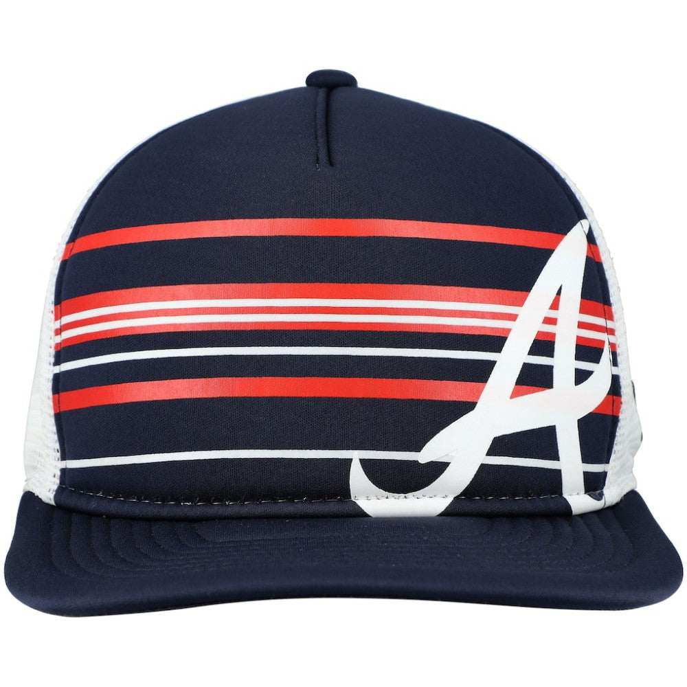 Atlanta Braves A-Frame Trucker 9FIFTY Snapback Hat - Navy | New Era