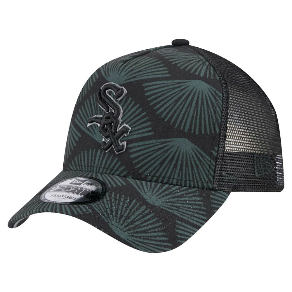 Chicago White Sox 9FORTY A-Frame Trucker Adjustable Hat - Black | New Era