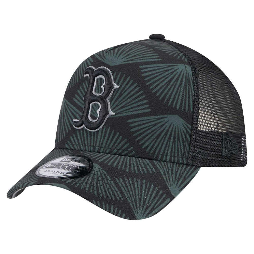 Boston Red Sox 9FORTY A-Frame Trucker Adjustable Hat - Black | New Era