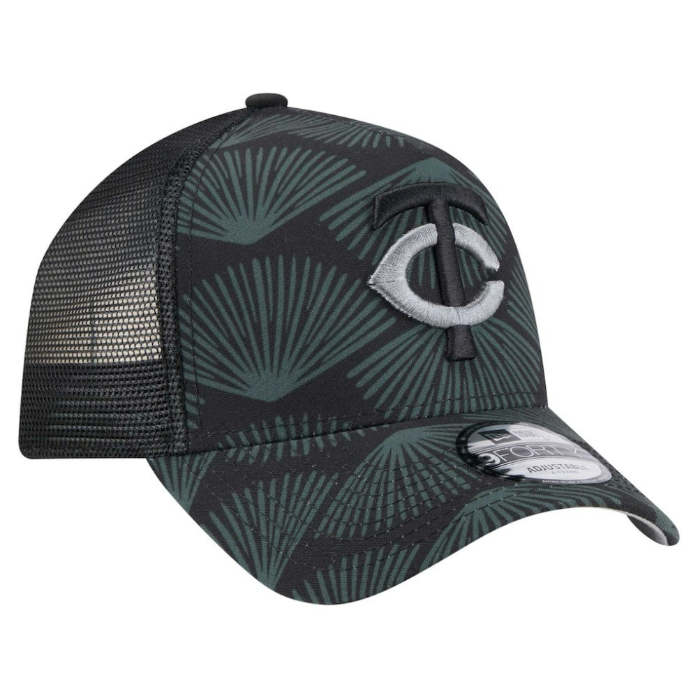 Minnesota Twins 9FORTY A-Frame Trucker Adjustable Hat - Black | New Era