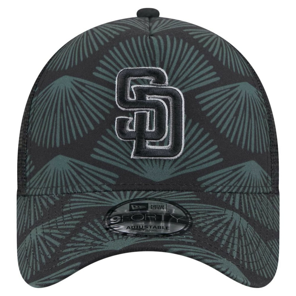 San Diego Padres 9FORTY A-Frame Trucker Adjustable Hat - Black | New Era