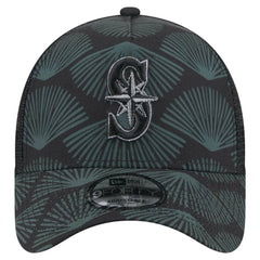 Seattle Mariners 9FORTY A-Frame Trucker Adjustable Hat - Black | New Era