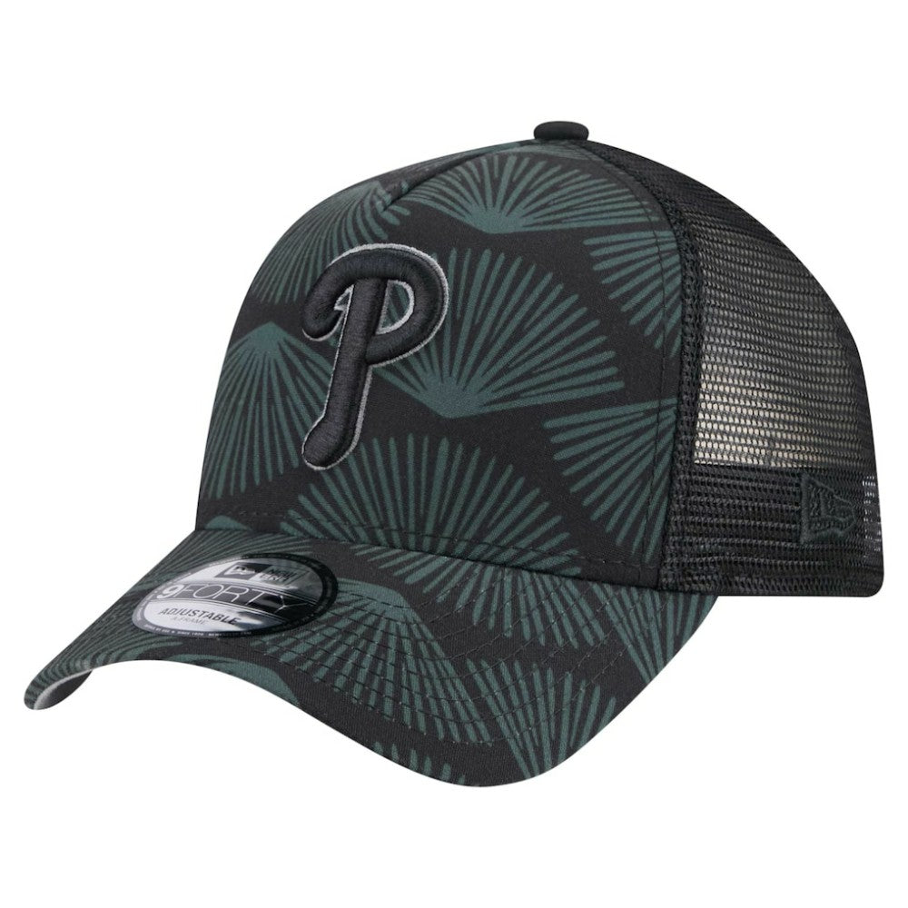 Philadelphia Phillies 9FORTY A-Frame Trucker Adjustable Hat - Black | New Era