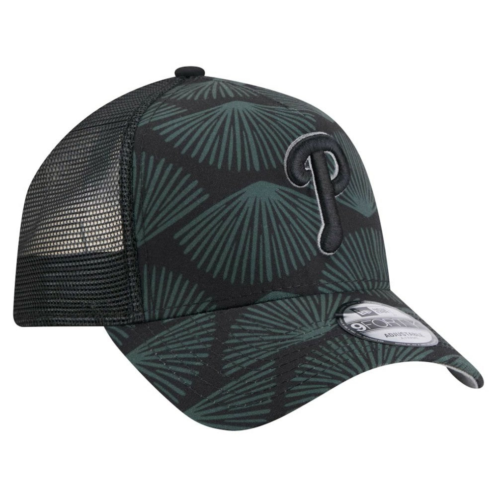 Philadelphia Phillies 9FORTY A-Frame Trucker Adjustable Hat - Black | New Era