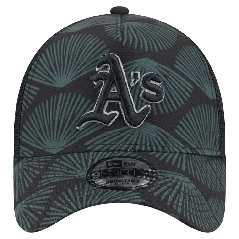 Athletics 9FORTY A-Frame Trucker Adjustable Hat - Black | New Era