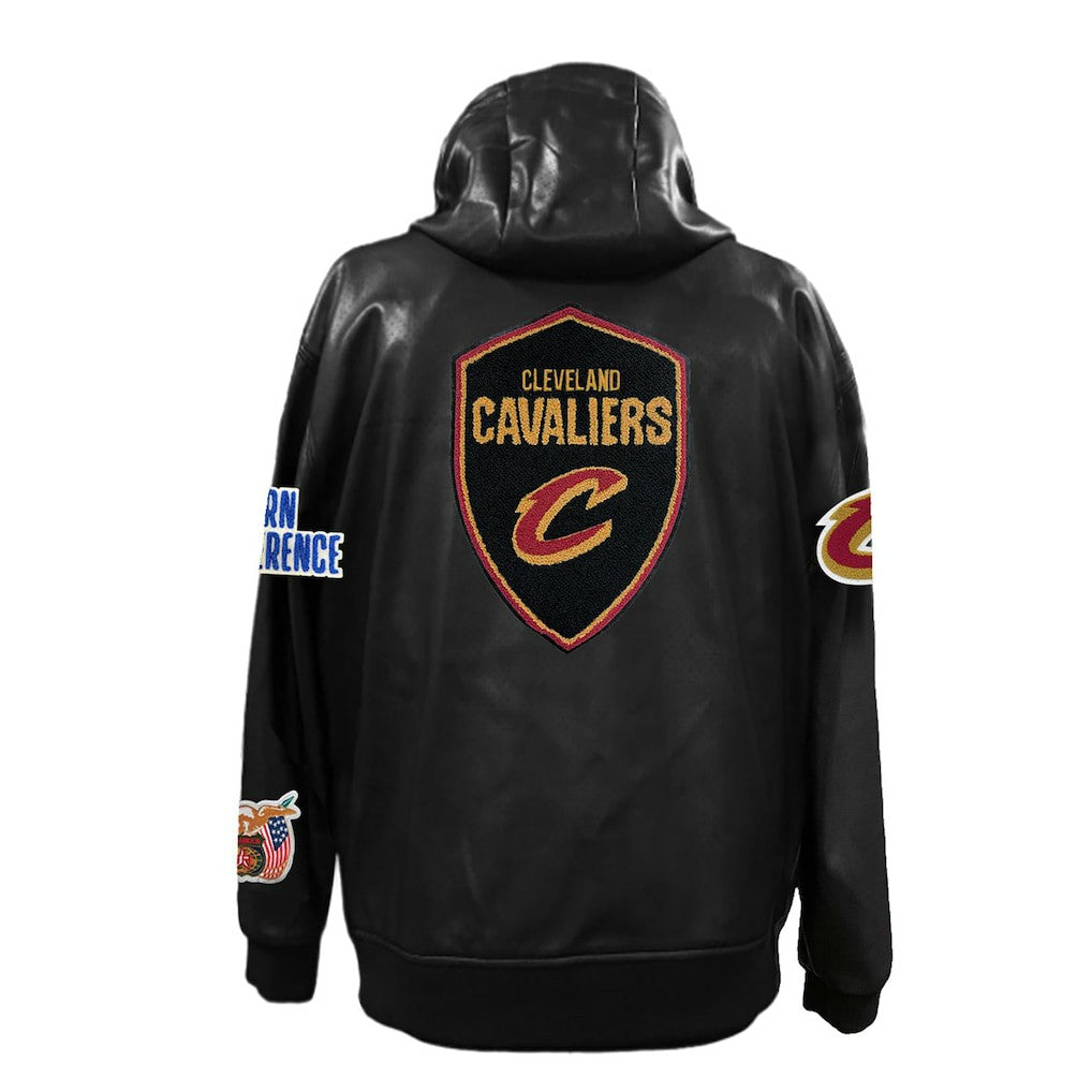 Cleveland Cavaliers Jeff Hamilton Vegan Leather Full-Zip Hoodie sale - Black for sale