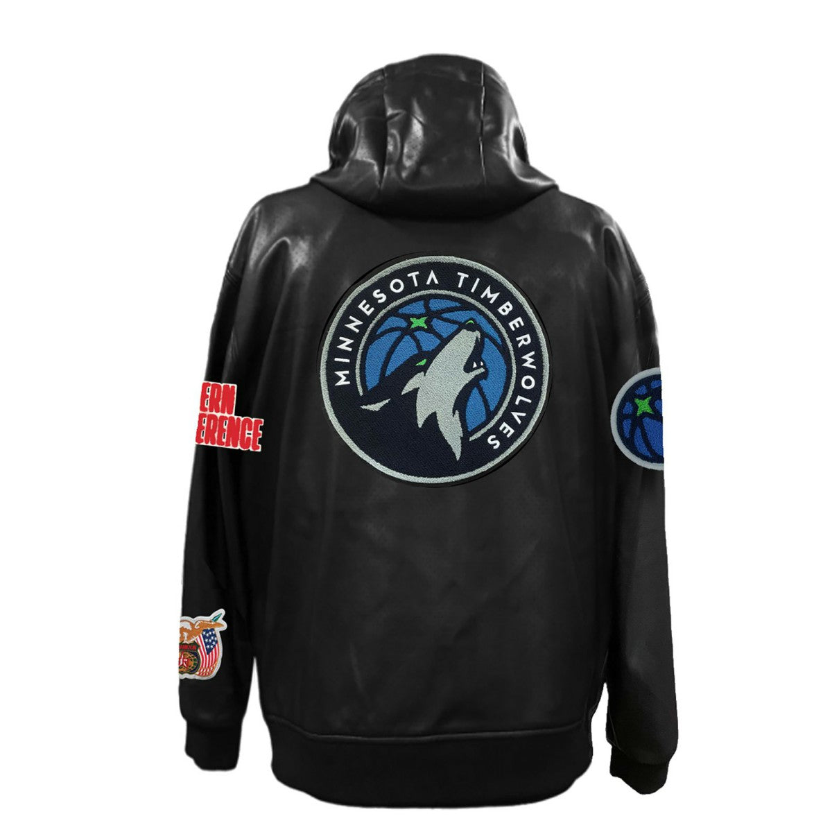 Minnesota Timberwolves Jeff Hamilton Vegan Leather Full-Zip Hoodie - Black cheap
