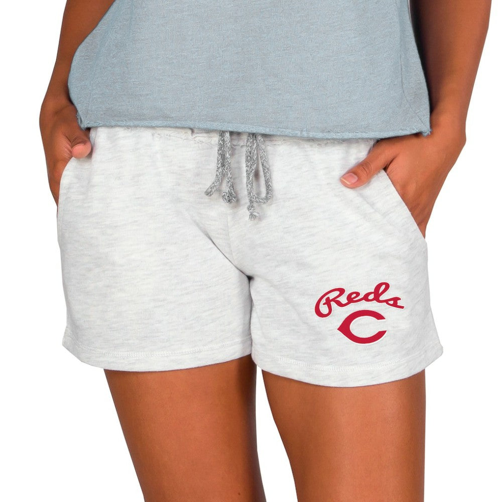 Cincinnati Reds Concepts Sport Women's Mainstream French Terry Tri-Blend Shorts - Ash