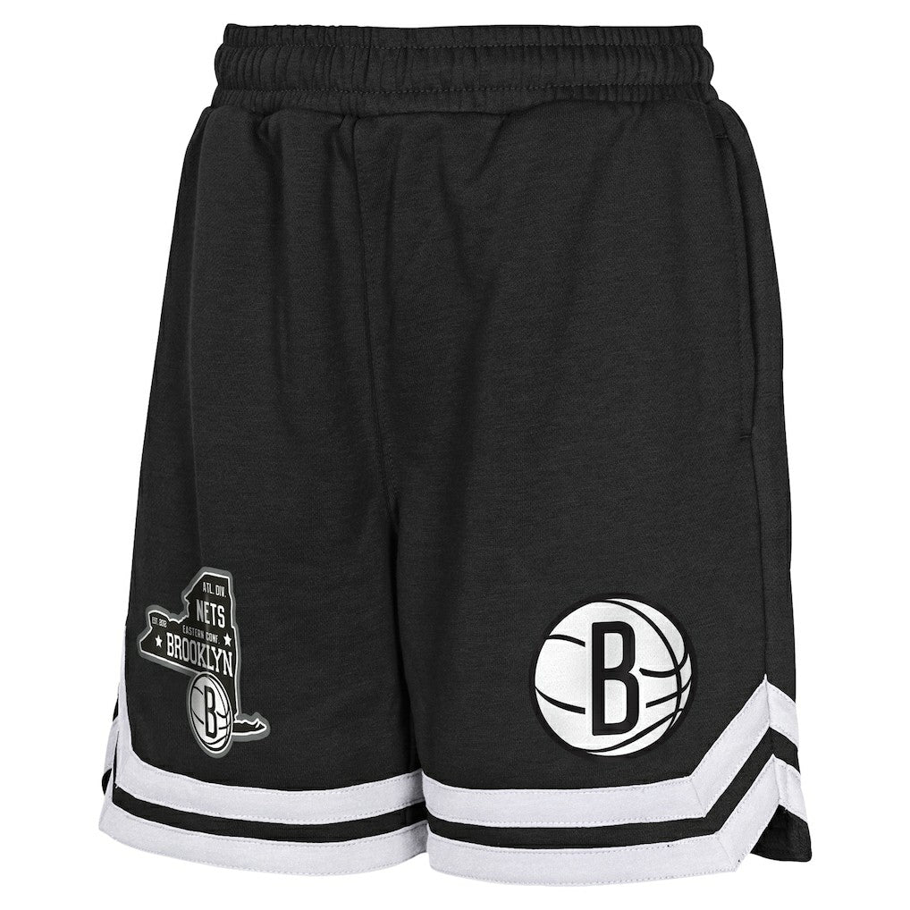 Brooklyn Nets Youth Teardrop Fleece Shorts - Black cheap