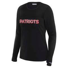 NFL New England Patriots WEAR by Erin Andrews x Gracie Hunt Women's Mesh Panel Long Sleeve T-Shirt