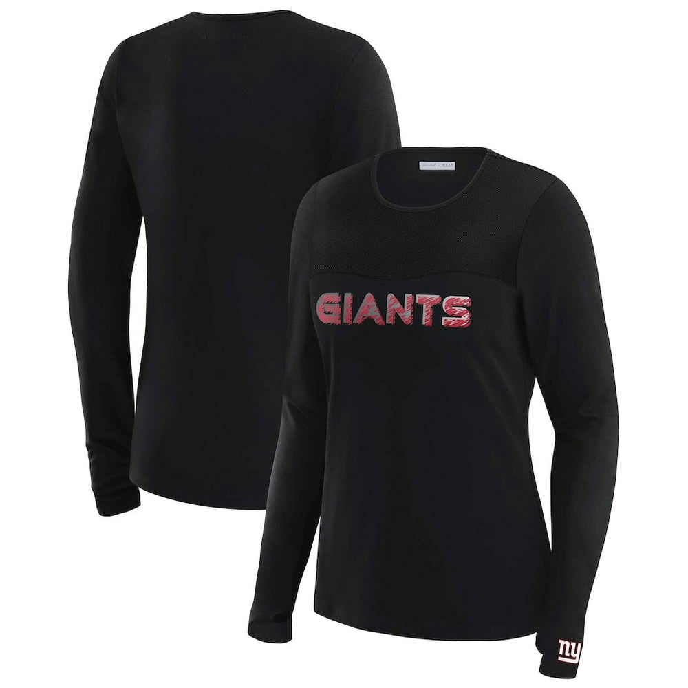 NFL New York Giants WEAR by Erin Andrews x Gracie Hunt Women's Mesh Panel Long Sleeve T-Shirt