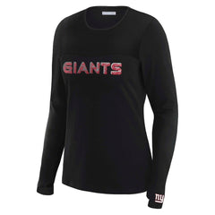 NFL New York Giants WEAR by Erin Andrews x Gracie Hunt Women's Mesh Panel Long Sleeve T-Shirt