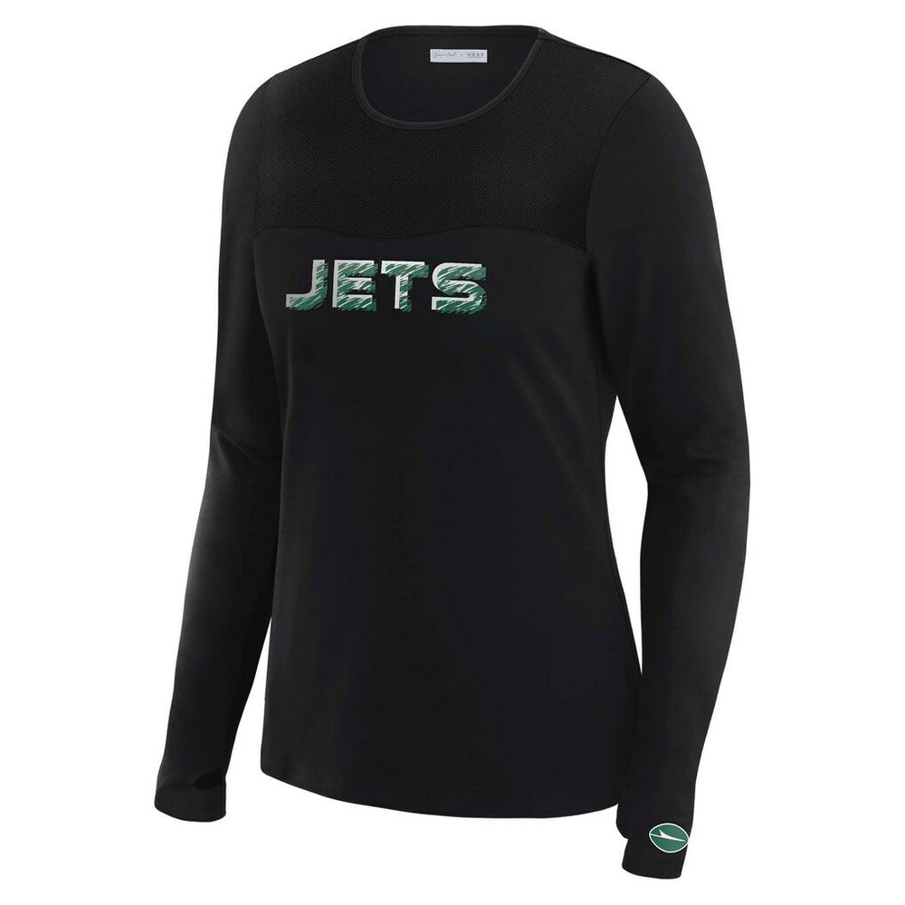 NFL New York Jets WEAR by Erin Andrews x Gracie Hunt Women's Mesh Panel Long Sleeve T-Shirt