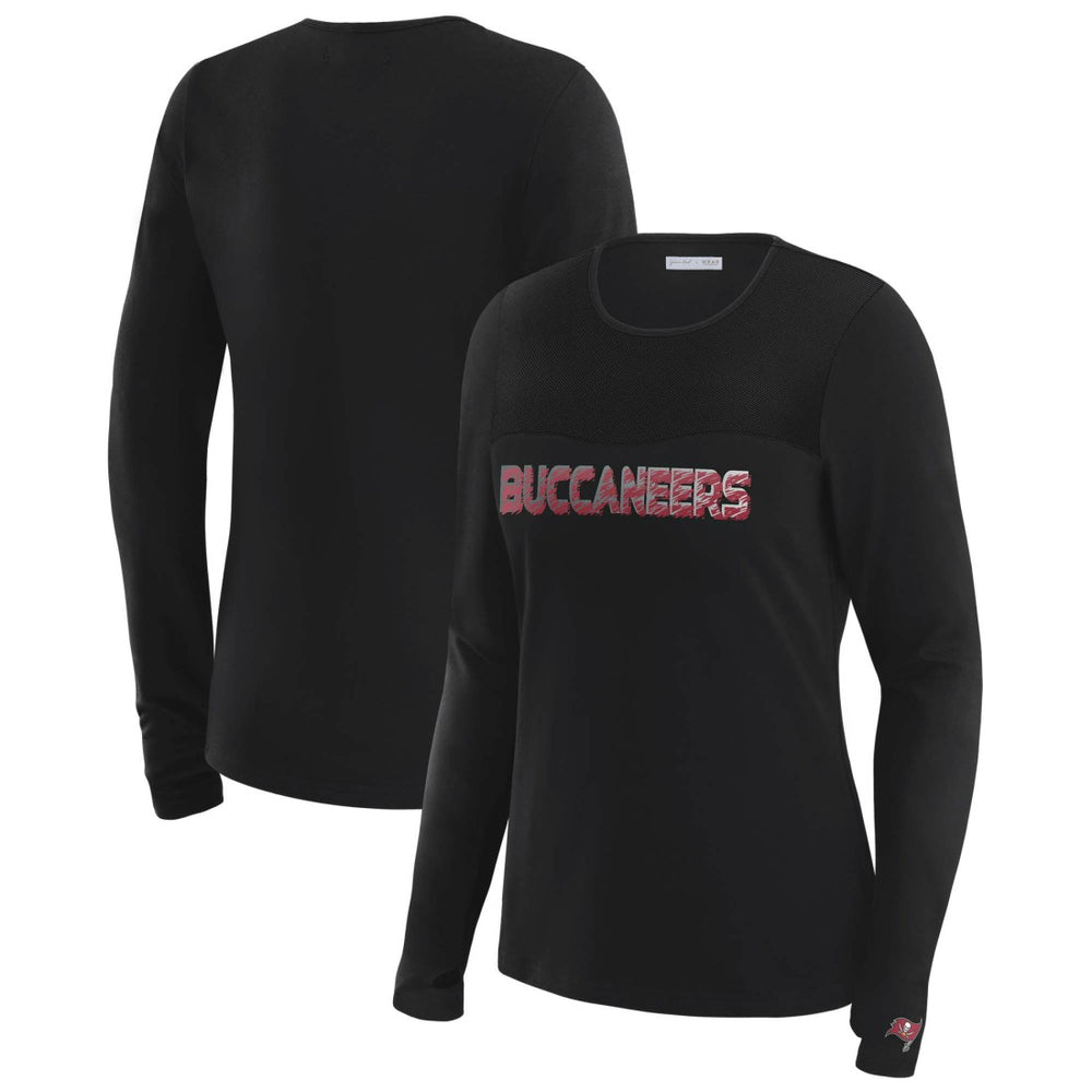 NFL Tampa Bay Buccaneers WEAR by Erin Andrews x Gracie Hunt Women's Mesh Panel Long Sleeve T-Shirt